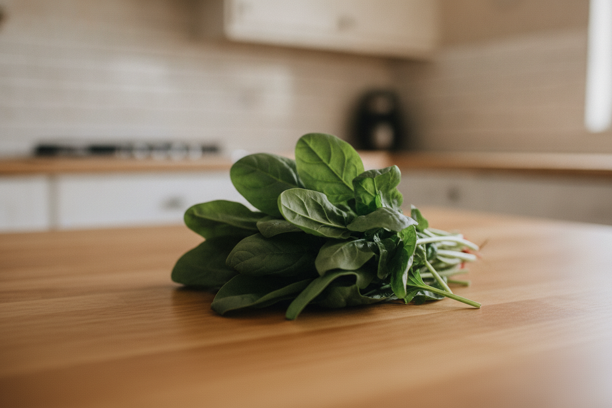 Foglie di spinaci freschi