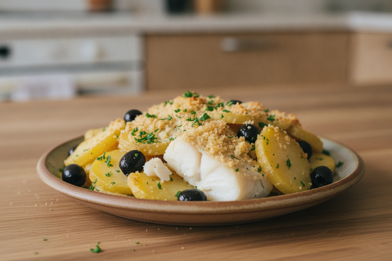 Baccalà e patate in tortiera