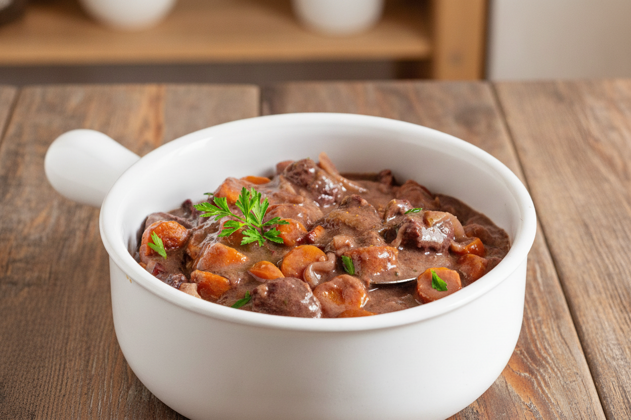 Boeuf bourguignon (stufato di manzo al vino rosso)
