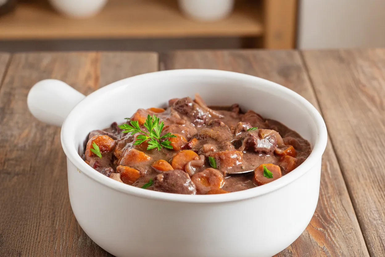 Boeuf bourguignon (stufato di manzo al vino rosso)