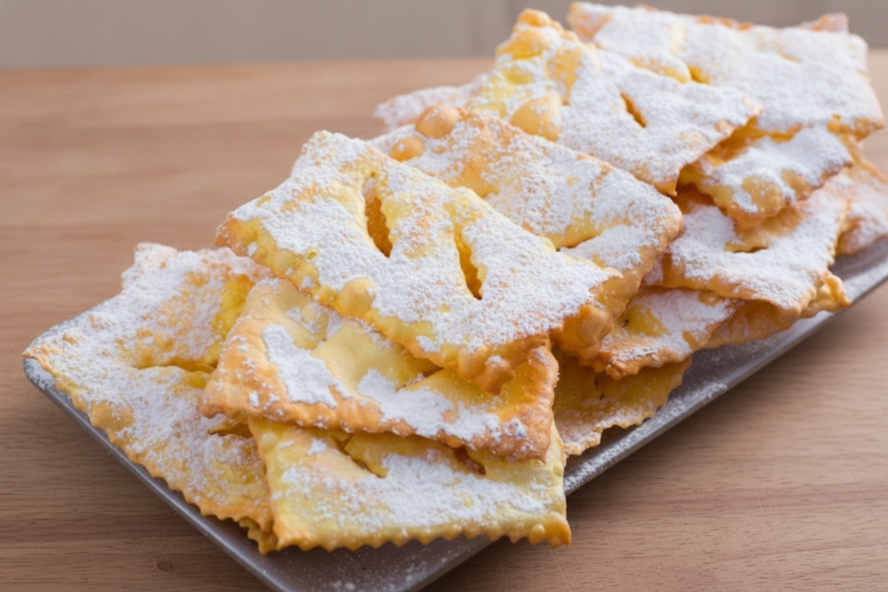 Bugie di Carnevale al forno con zucchero a velo