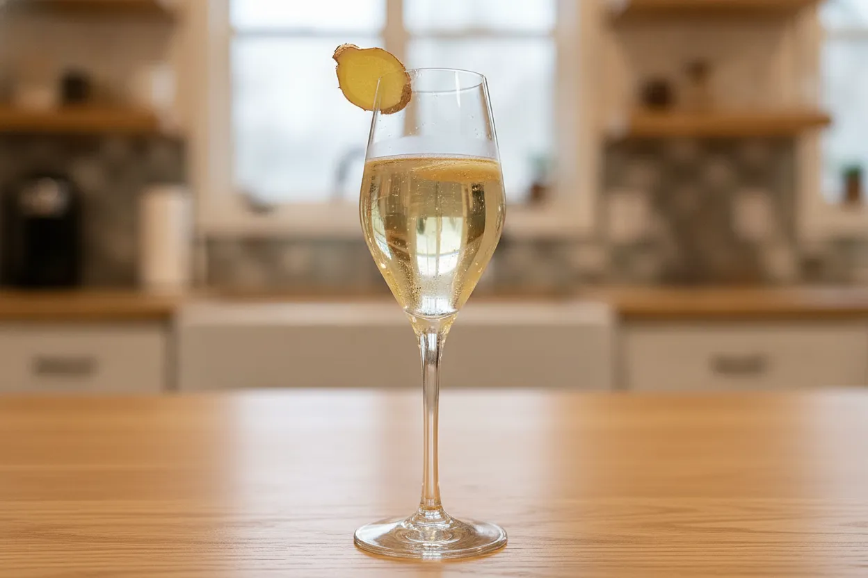 Cocktail di vodka e champagne allo zenzero