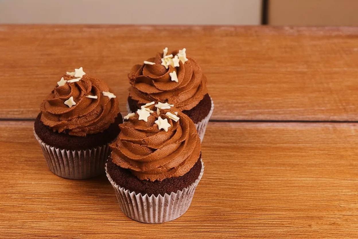 Cupcake al cioccolato con crema al cioccolato