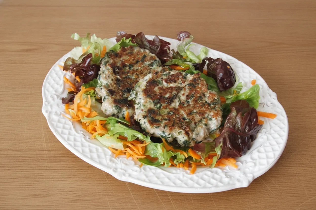Hamburger di tacchino con caprino e spinaci