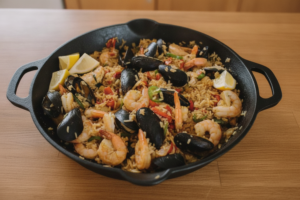Paella de mariscos (paella ai frutti di mare)