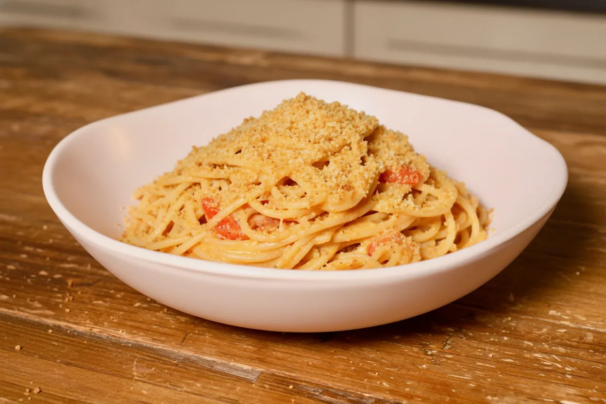 Pasta con peperoni e ricotta