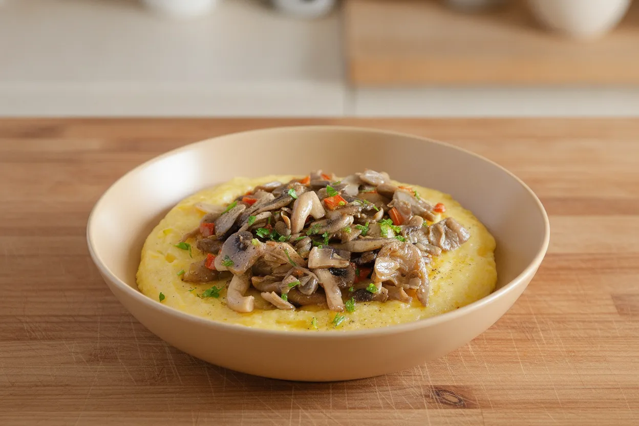 Polenta ai funghi porcini