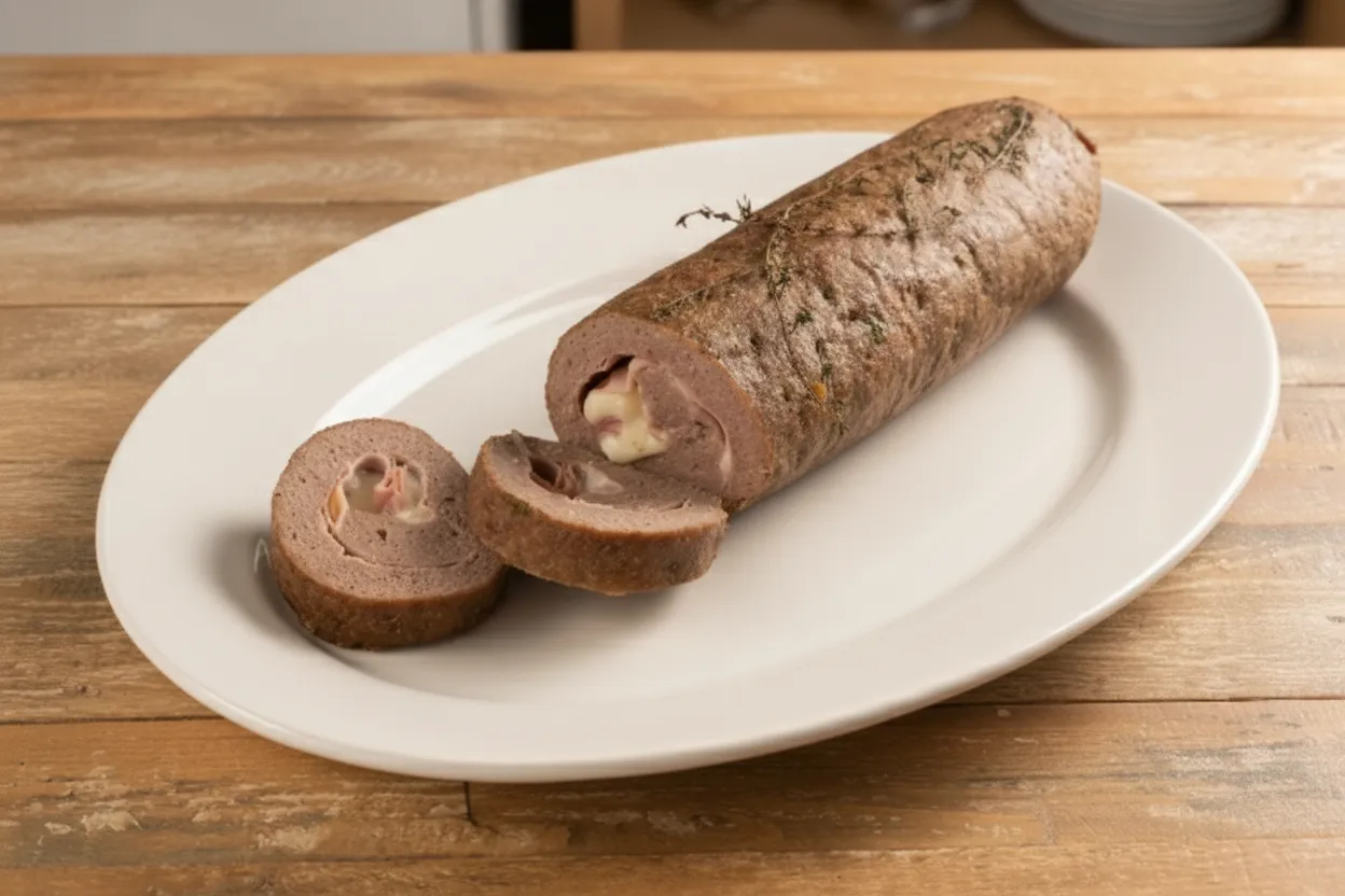 Polpettone ripieno di formaggio e prosciutto