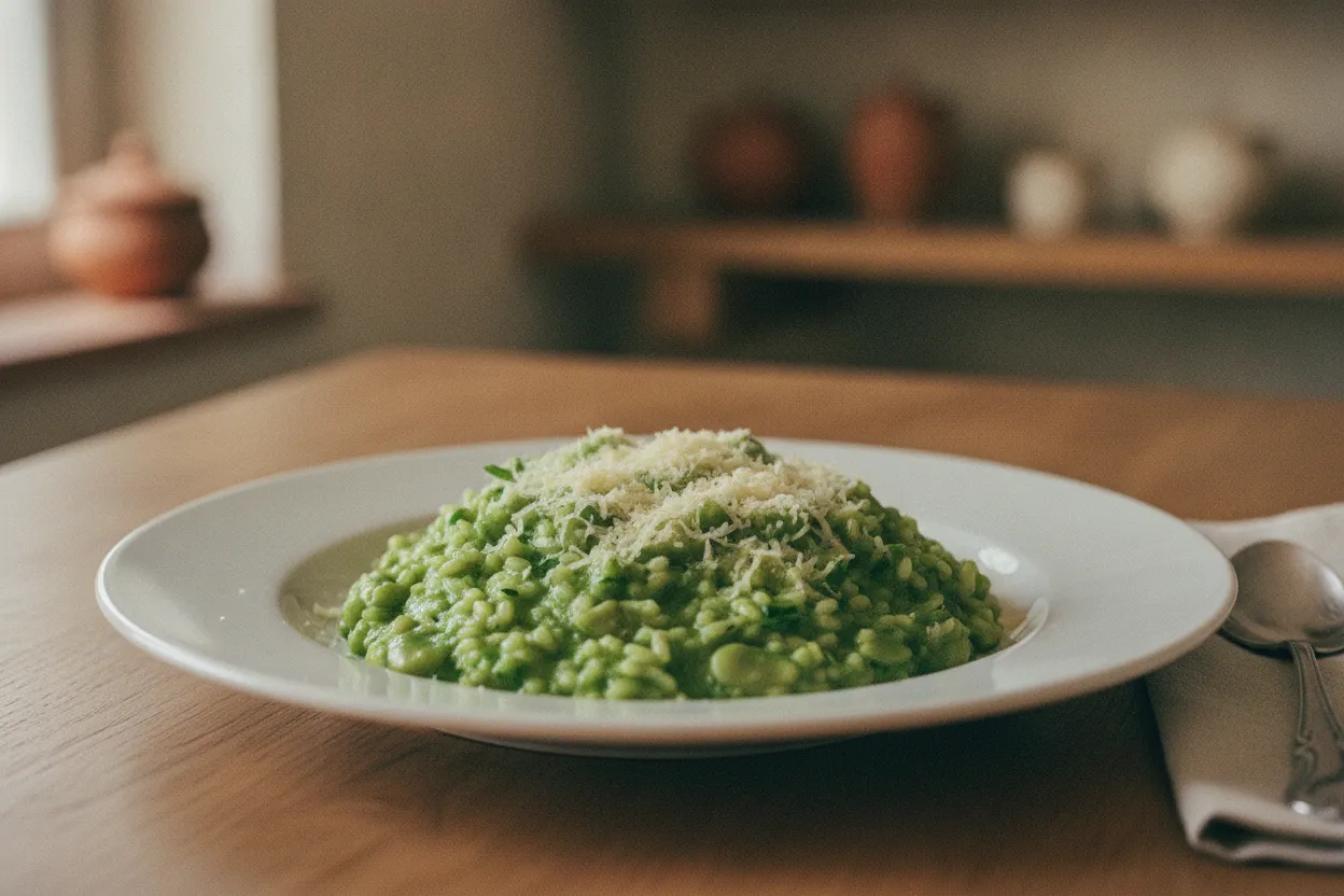Risotto verde alle fave fresche