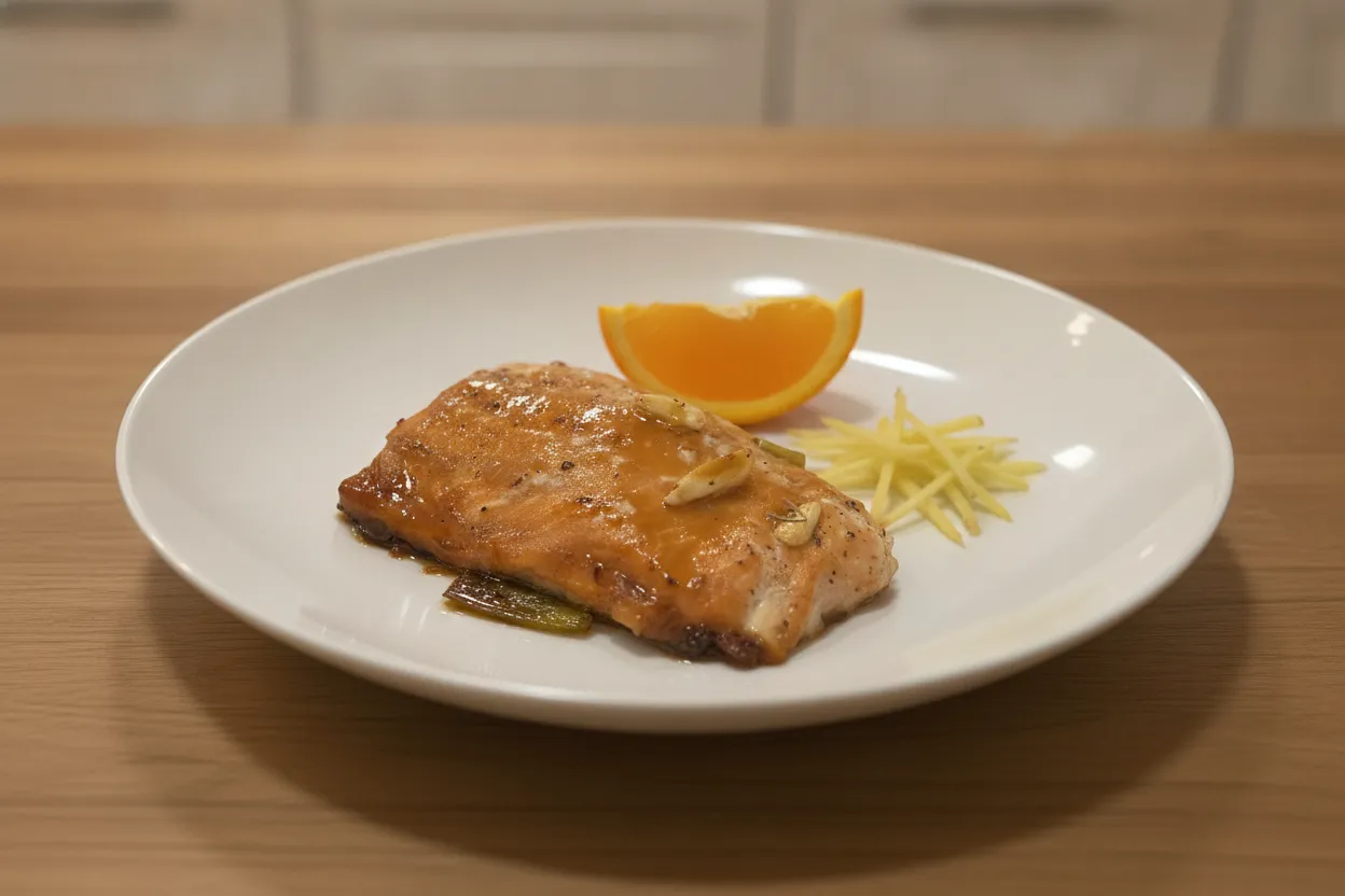 Salmone al forno all'arancia e zenzero
