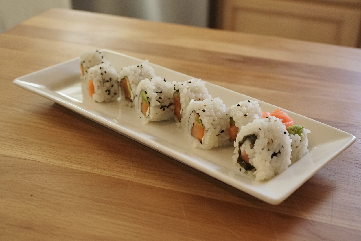 Uramaki Philadelphia con salmone, avocado e formaggio cremoso