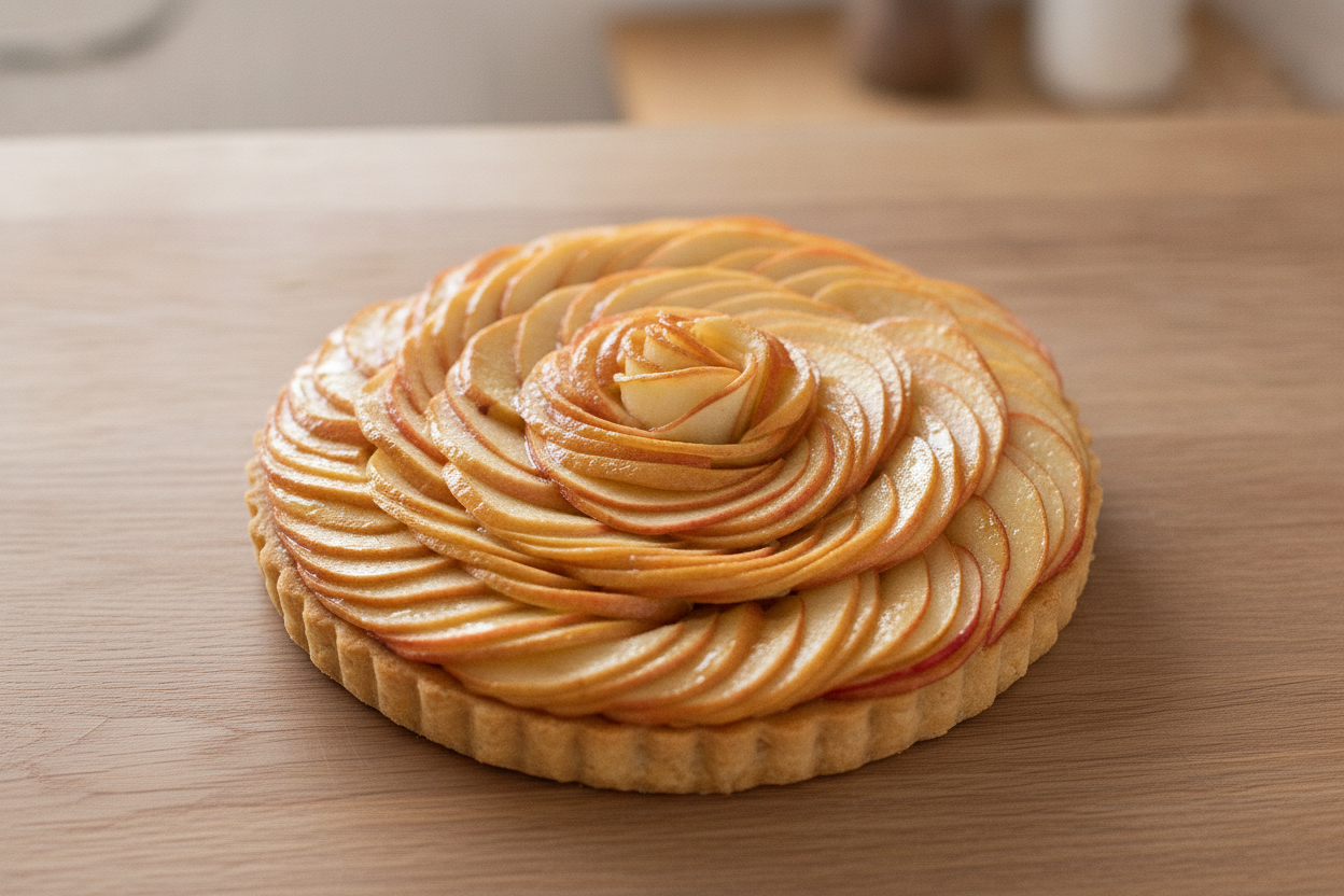 Tarte aux pommes (crostata di mele con crema frangipane)