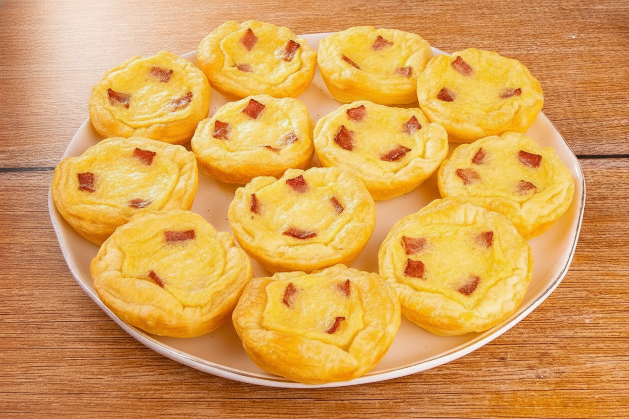 Tartine di pancetta e uova