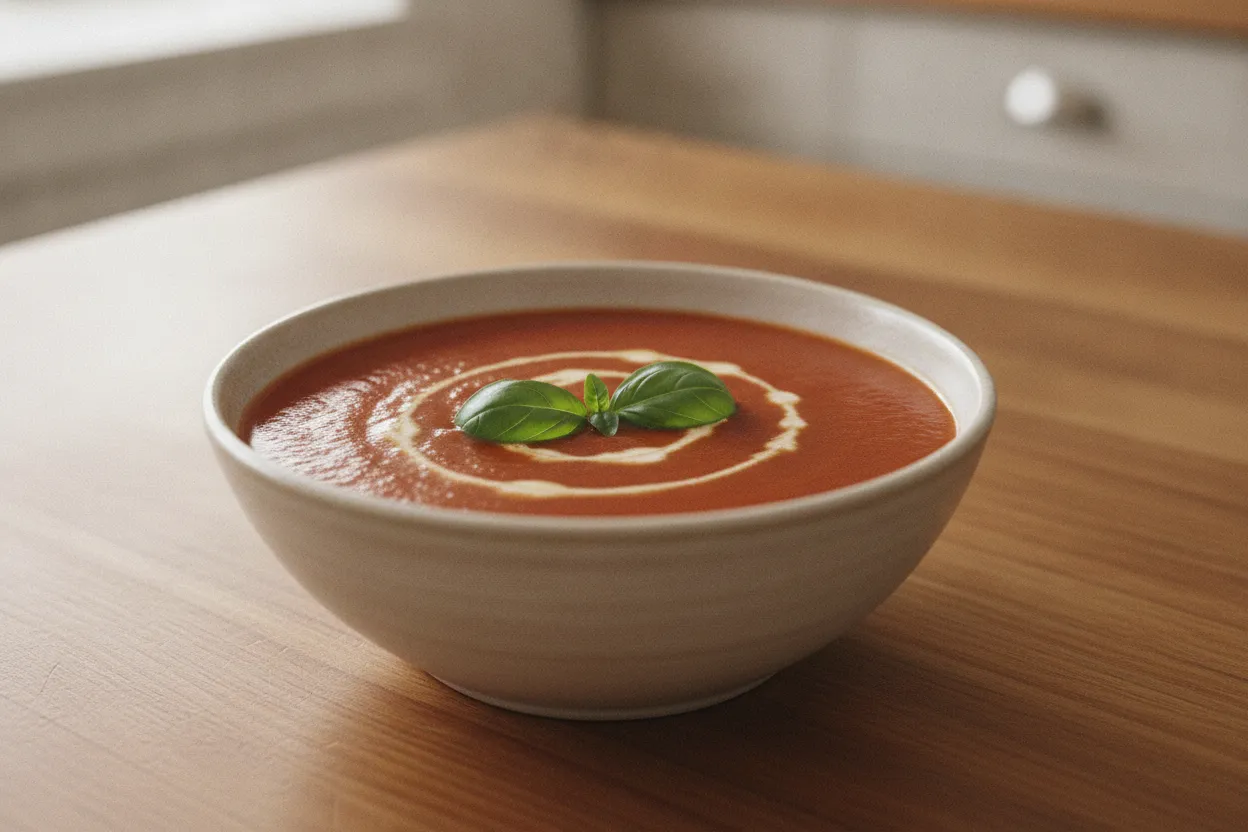 Vellutata di pomodoro e basilico