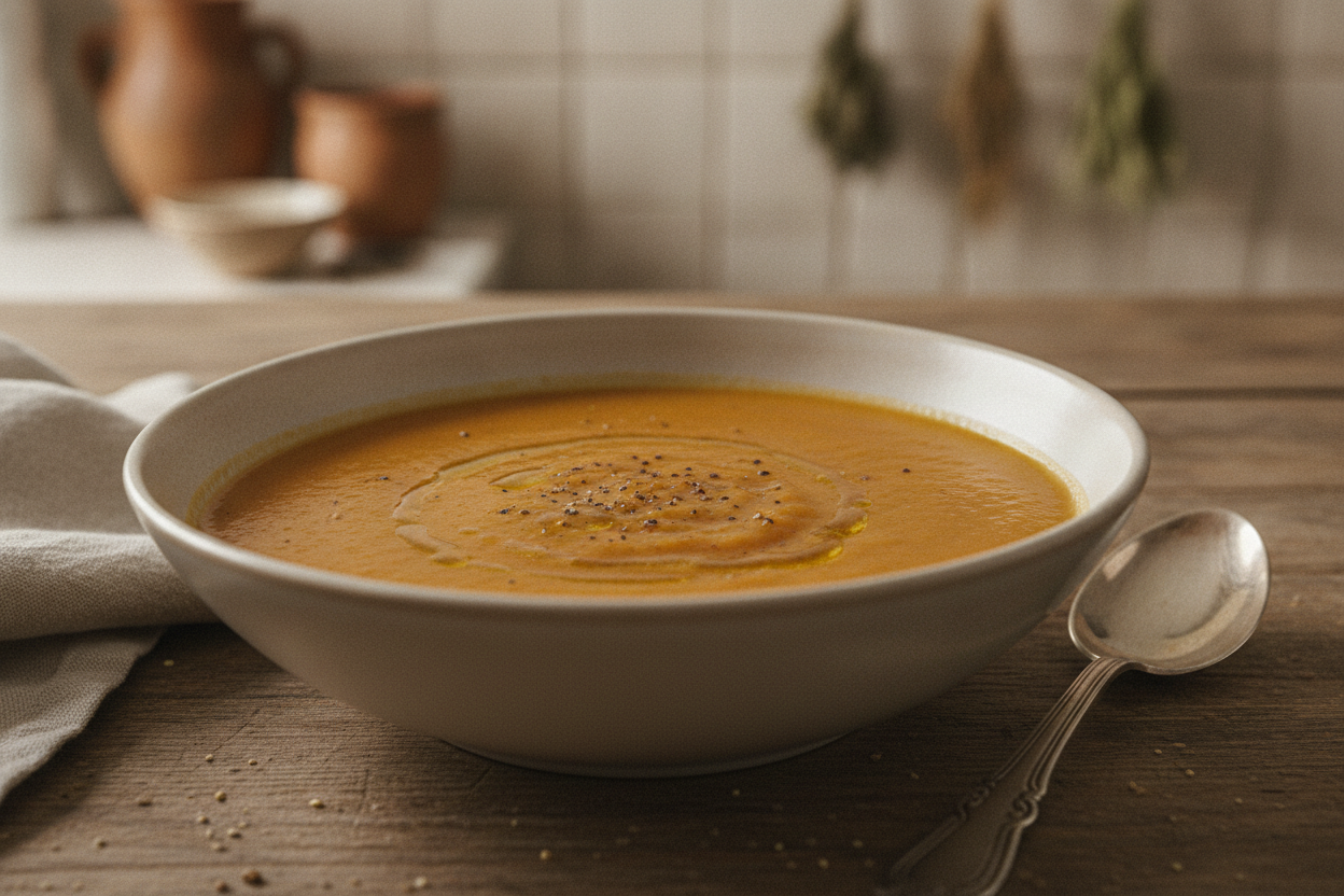 Zuppa speziata di lenticchie rosse